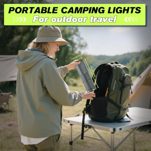 Dark Gray Portable Camping Lantern with 14000mAh Battery, Telescopic & Dimmable Light