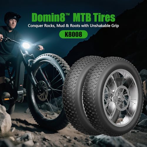 Kulifoo 20x4.0 Fat Tire Electric Bike Tires - 2 Pack, Off-Road, Low Resistance