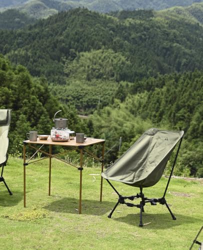 iClimb Nature Large Folding Aluminum Square Table with Roll-Up Top, Stable & Lightweight for Camping, Picnic & Outdoor Use