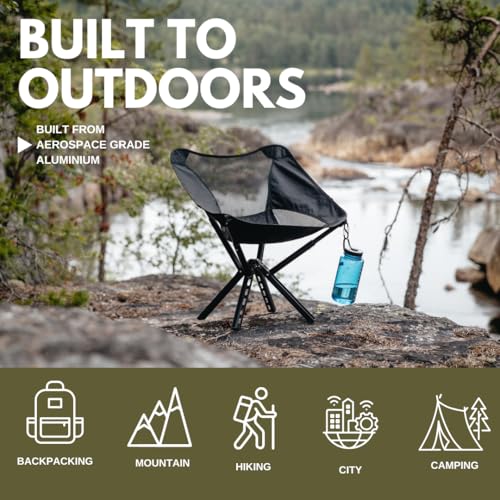 Sitpack Campster2 Folding Camping Chair Black 265 lbs Portable Outdoor Chair