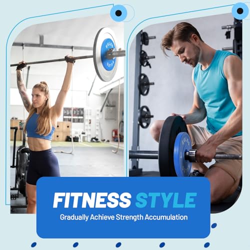 Olympic Rubber-Coated Weight Plates Set 1.25LB, 2.5LB, 5LB - Color-Coded Fitness Weights