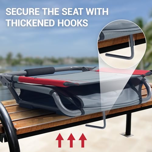 Grey Folding Stadium Seats with Back Support & Cushions - 2 Pack for Sports Events