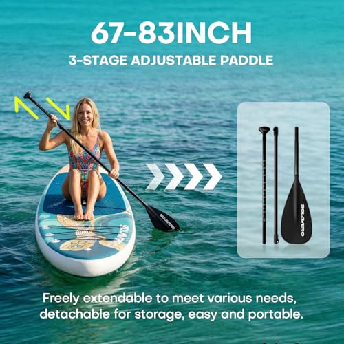 11' Turtle Inflatable Stand Up Paddle Board - Supports 500LB, Stable & Durable
