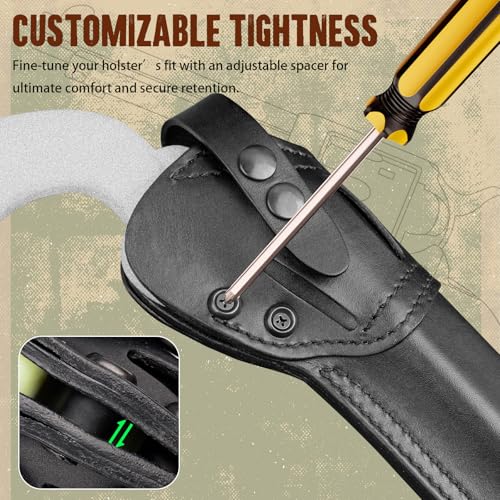 Leather Revolver Holster for Ruger Wrangler & Heritage 4.75 Inch Pistols – Ambidextrous, Adjustable Fit