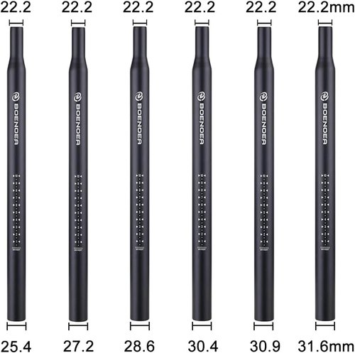 Boenoea Bicycle Seat Post - Aluminum Alloy Bike Seat Tube | 25.4-31.6mm, 400mm Length for Mountain & Road Bikes