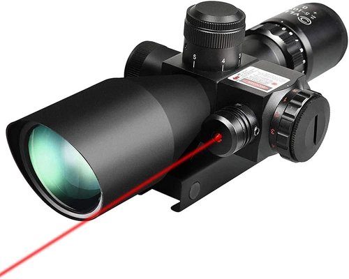 CVLIFE 2.5-10x40e Illuminated Rifle Scope - Red & Green Reticle with 20mm Mount