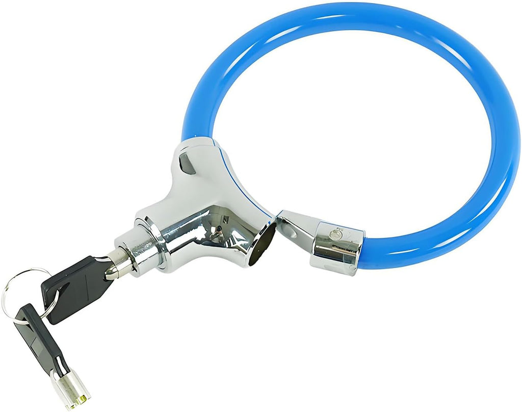 Skiennix Bicycle Cable Lock - Durable Blue Steel with Keys for Enhanced Security