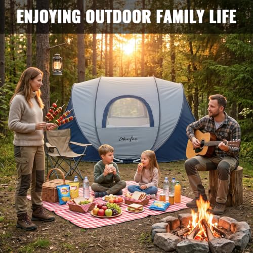 Treefox Waterproof Pop Up Camping Tent for 4 People | Instant Setup, Lightweight & Spacious