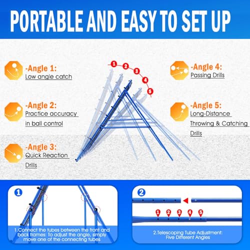 6FT x 4FT Baseball & Softball Rebounder Net with 3 Modes - Practice Equipment