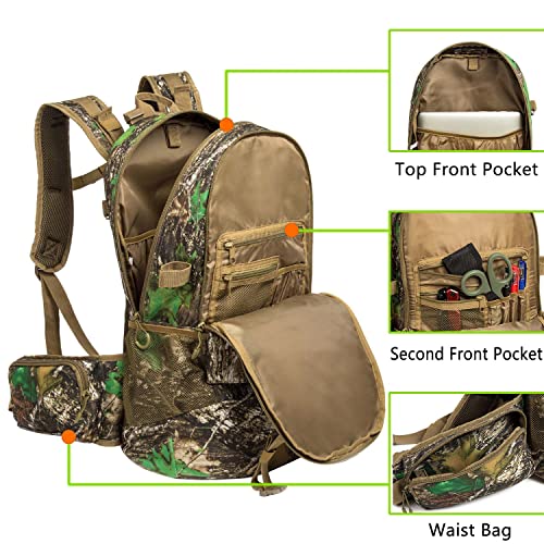 Camo-Khaki Hunting Backpack for Men Durable Water-Resistant Large Capacity