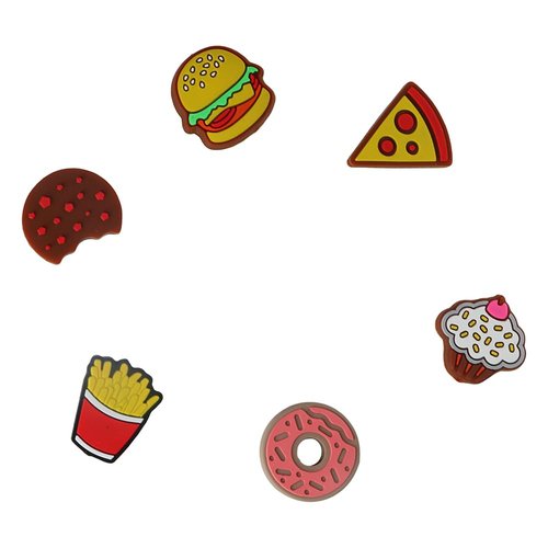 Kopida 6pcs Tennis Racket Vibration Dampener - Funny Hamburger Pizza Cookie Doughnut Tennis Racket Vibration Dampener Soft Silicone Shock Absorber
