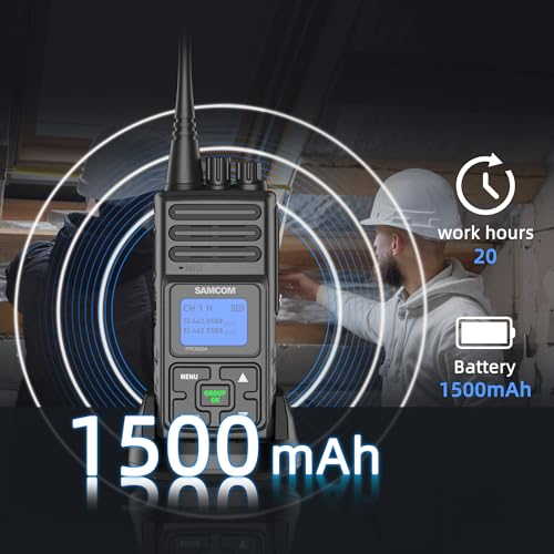 SAMCOM FPCN30A 2-Way Radio Set of 6 with Multi-Charger, 5W Long-Range UHF Walkie Talkies