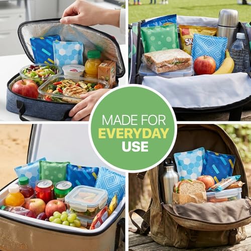 4 Pack Reusable Slim Ice Packs for Lunch Boxes - Kids' Cold Packs