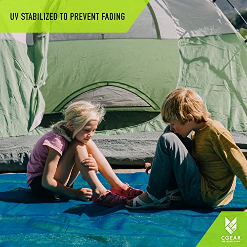 8' x 8' Sand-Free Outdoor Camping Mat - Blue/Green Beach & Picnic Ground Mat