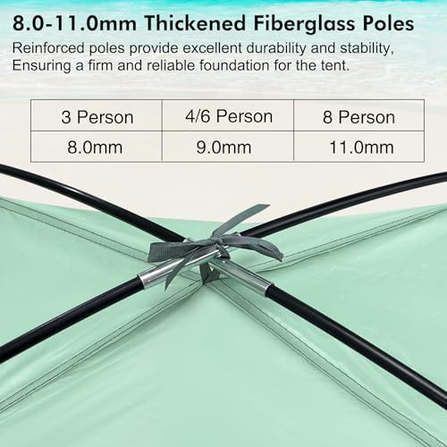 Mint Green Portable Beach Tent for 3-4 People Anti-UV Sun Shade Shelter