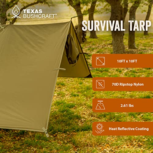 Waterproof Camping Tarp 10x10 Emergency Shelter for Backpacking & Hiking