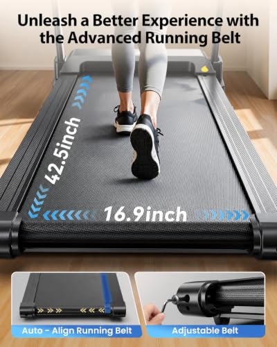 JAGJOG Foldable Black Treadmill with 15% Auto Incline, 8.8 MPH, 300 lb Capacity