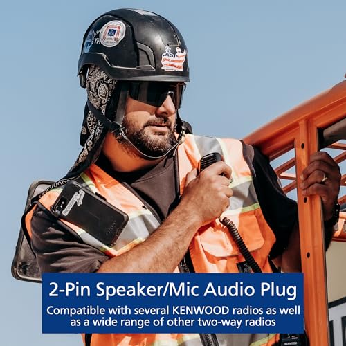 Kenwood KMC-21 Shoulder Microphone for Two-Way Radio - Rugged Speaker with Microphone & 2-Pin Connector