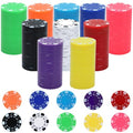 250 Pcs Plastic Poker Chips Set for Texas Hold'em & Casino Games - Durable & Colorful