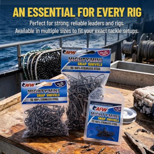 AFW Mighty-Mini Wire Fishing Swivels 4/0 600Lb 50 Pcs - Strong & Corrosion-Resistant