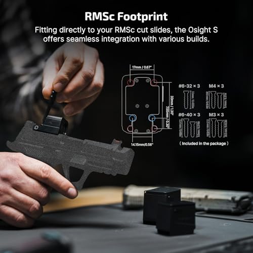 OSIGHT S Red Dot Sight Black 2-32 MOA Multi-Reticle RMSc Footprint Enclosed Optic