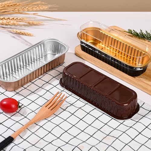 Brown Findful Mini Loaf Baking Pans with Lids and Spoons - 50 Pack