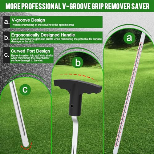Golf Grip Removal Tool 11 Inch V-Groove Grip Remover - Black