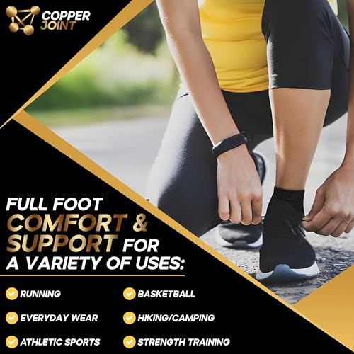 CopperJoint Short Cushioned Socks for Men and Women 3 Pairs - Large X-Large Black and Tan