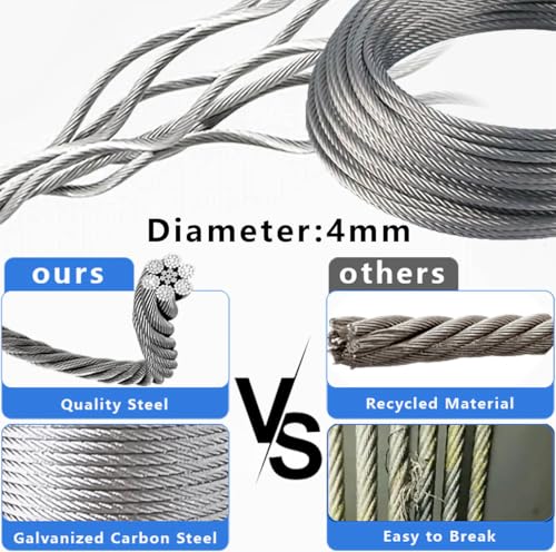 35 FT Heavy Duty Batting Cage Netting Wire Tension Kit for Baseball & Softball Backyard