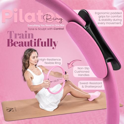 14-Piece Pink Pilates Equipment Set for Home Workout & Fitness