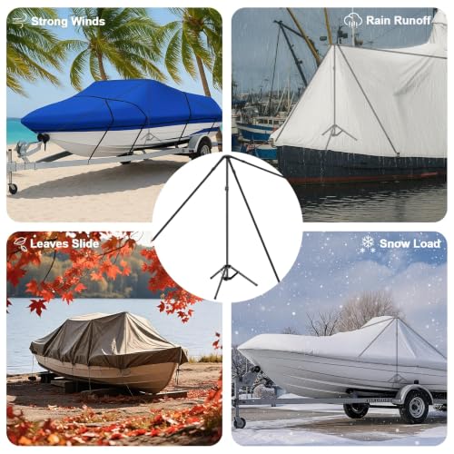 EMART Adjustable Boat Cover Support Poles 33-66 Inches Black 2 Pack