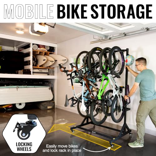 5-Bike Freestanding Bicycle Storage Rack for Garage and Home