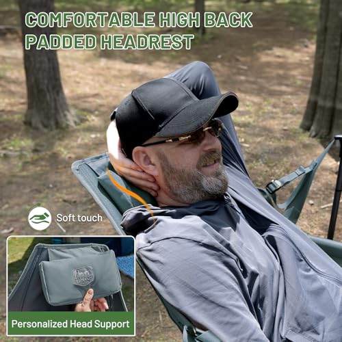 Grey Oversized Hammock Camping Chair with Adjustable Support & 400lbs Load