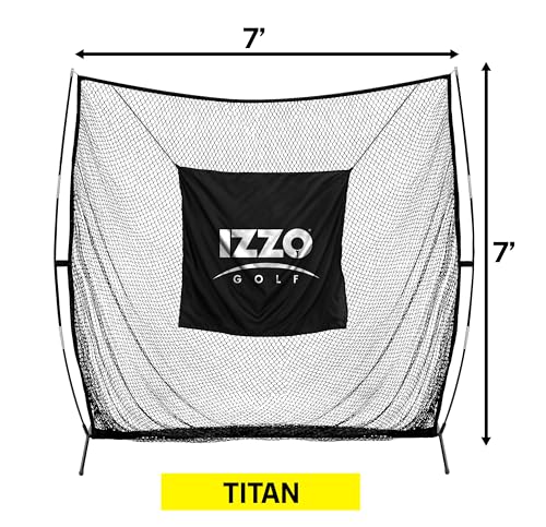 Izzo Titan Golf Practice Hitting Net - 7 Ft x 7 Ft Golf Net for Swing Training