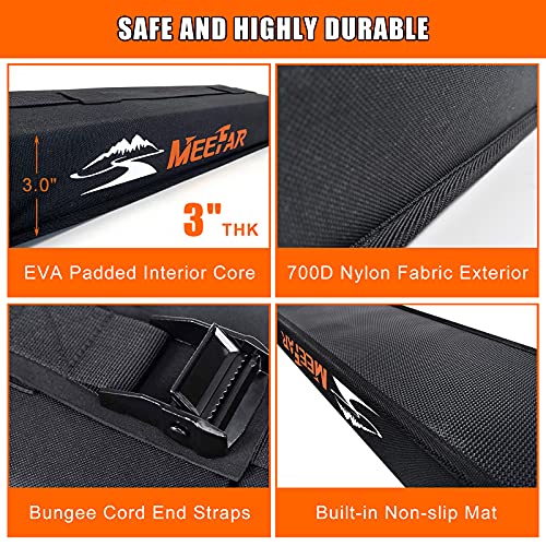 MeeFar Nylon 32.5 Inch Kayak Surfboard Roof Rack Pad Soft Car Roof Carrier