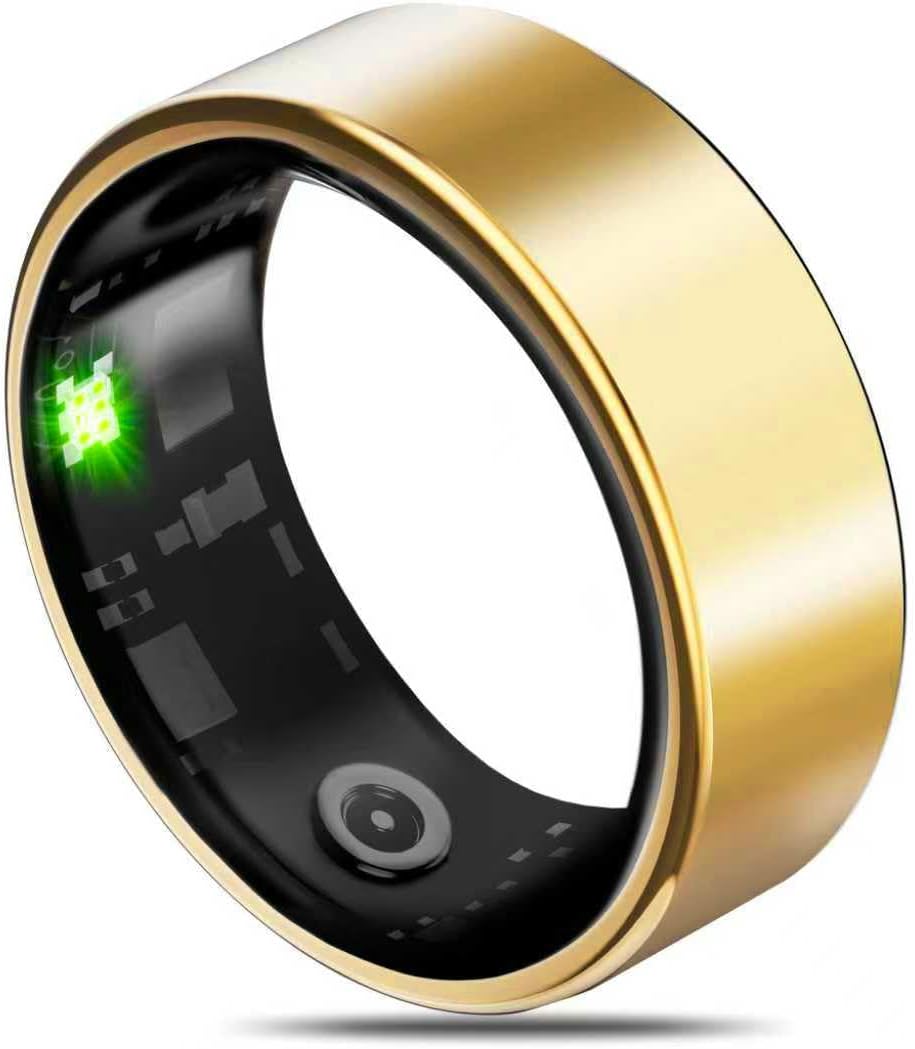 Smart Health Ring | Fitness Tracker for Heart Rate, Blood Oxygen & Sleep Monitoring - Pale Gold 7#