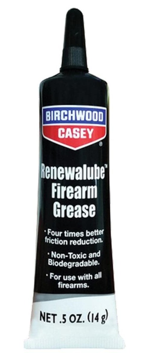 Birchwood Casey Renewalube Bio Gun Grease, 0.5oz Tube | Long-Lasting Water-Resistant Gun Lubricant for Reduction of Friction and Metal Surfaces Protection