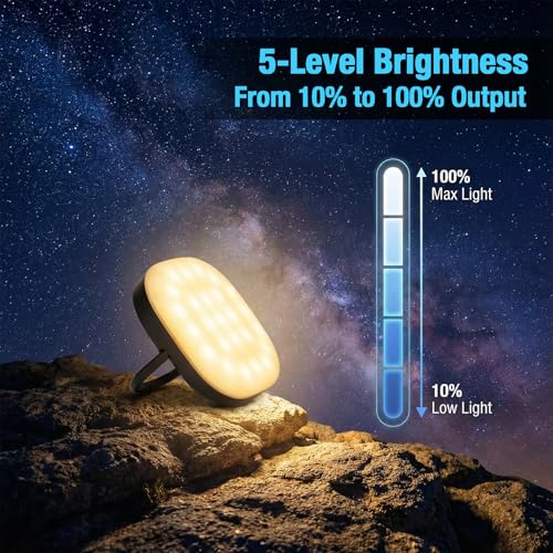 LED Camping Lantern with 5000mAh Battery, 2000 Lumens, Solar & USB Rechargeable, Waterproof IP65, Multiple Light Modes - 1 / 5000mAh