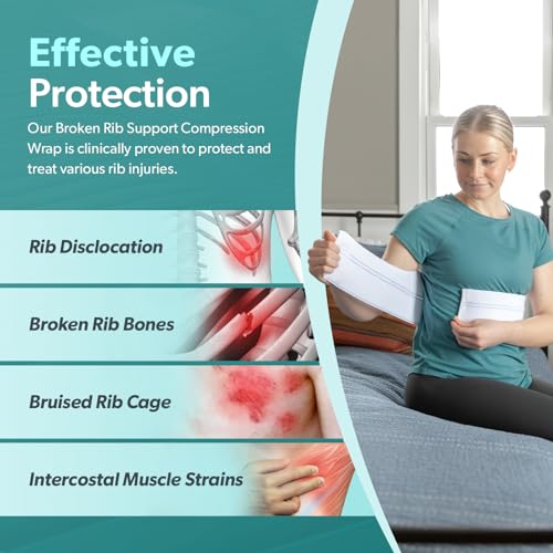 Broken Rib Brace for Women and Men - White Universal Female Rib Support