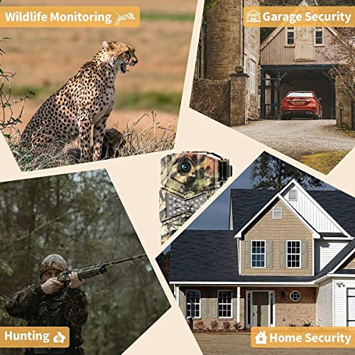 WOSODA Camouflage Trail Camera 2 Pack 48MP Night Vision Waterproof HD Wildlife Monitor