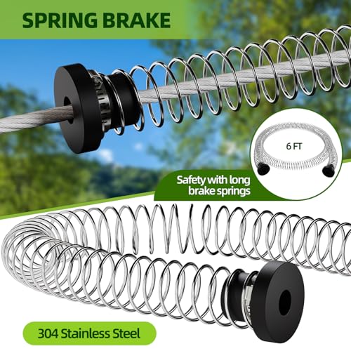 OLenyer 100FT Backyard Zipline Kit for Kids & Adults - Safe & Durable