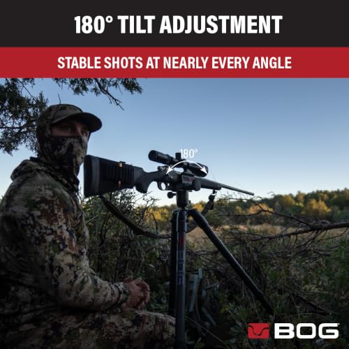 Carbon Fiber Hunting Tripod with Arca Swiss Mount & Gun Clamp - BOG DeathGrip