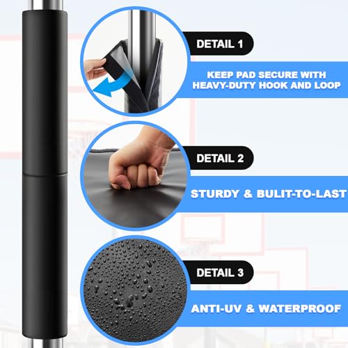 Silipull 4-4.5 Inch Round Waterproof Basketball Pole Padding Safety Guard