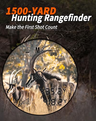 1500-Yard Rangefinder for Hunting with 4 Modes - Speed, Bow, Slope, Scan