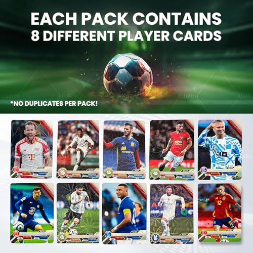 Soccer Trading Card Set - 32 Mixed 2024 Cards for Fans & Collectors