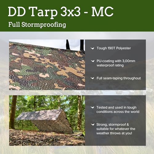 3x3 Waterproof Tarp for Camping and Outdoor Use - Lightweight & Stormproof