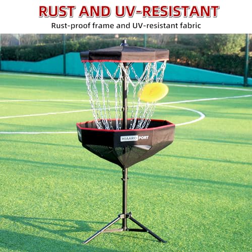 Portable Disc Golf Basket with 16 Heavy Duty Chains - PDGA Approved, Foldable with Carry Bag