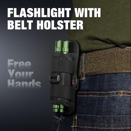Rechargeable Tactical Flashlight with Hidden Strobe, Green Finish