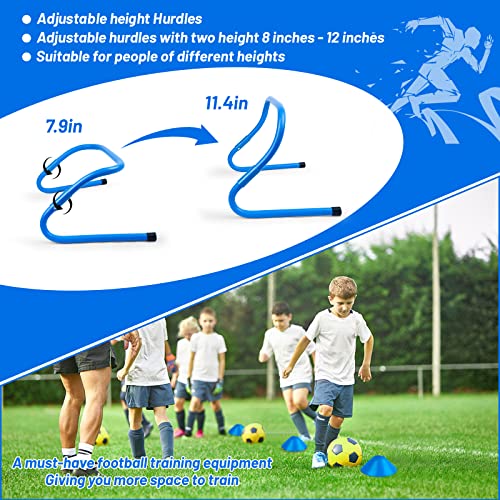 Speed & Agility Training Set - Blue - Ladder, Cones, Hurdles, Parachute & Workout Equipment
