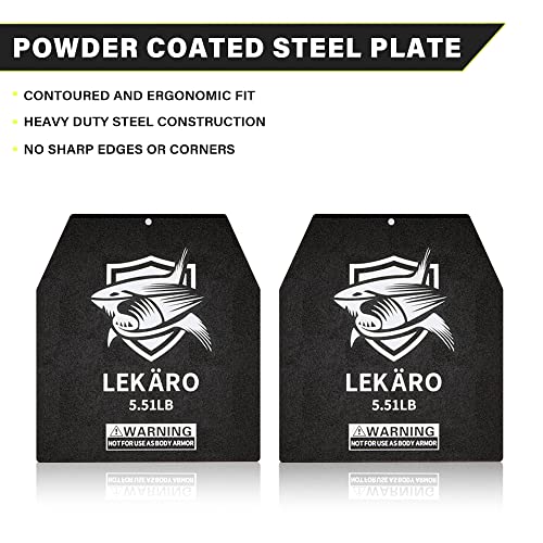 15.43LB Steel Weight Plates for Weighted Vests - Rust-Proof, 9.8x11 Inches